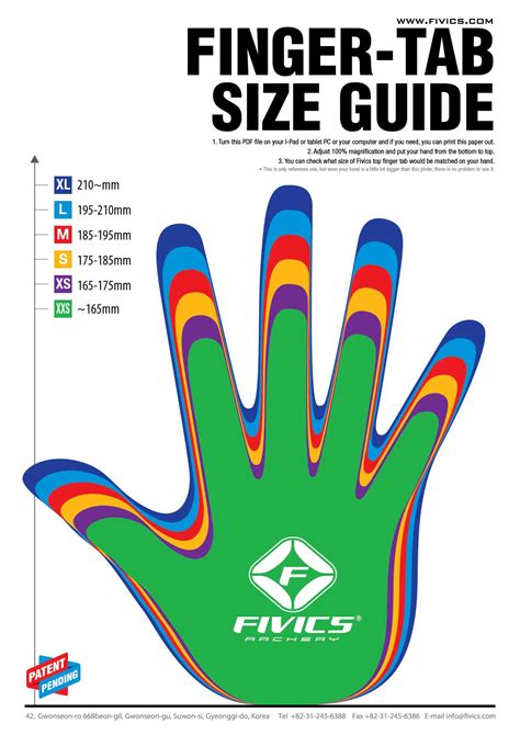 archery finger tab size chart.